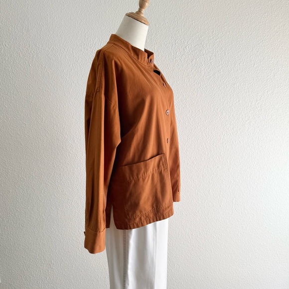 Eileen Fisher Rust Button-Front Utility Jacket - Picture 4 of 10